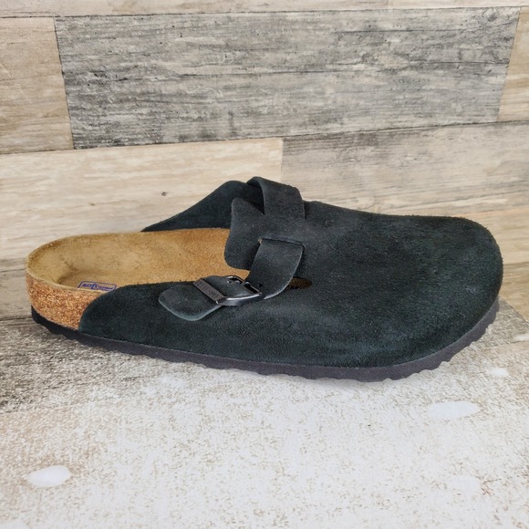 Birkenstock Shoes - Birkenstock Boston Sandals Mens 9 / Womens 11 Black Leather Soft Footbed